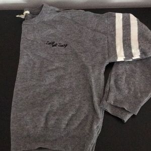 Grey and white sorry not sorry sweater forever 21